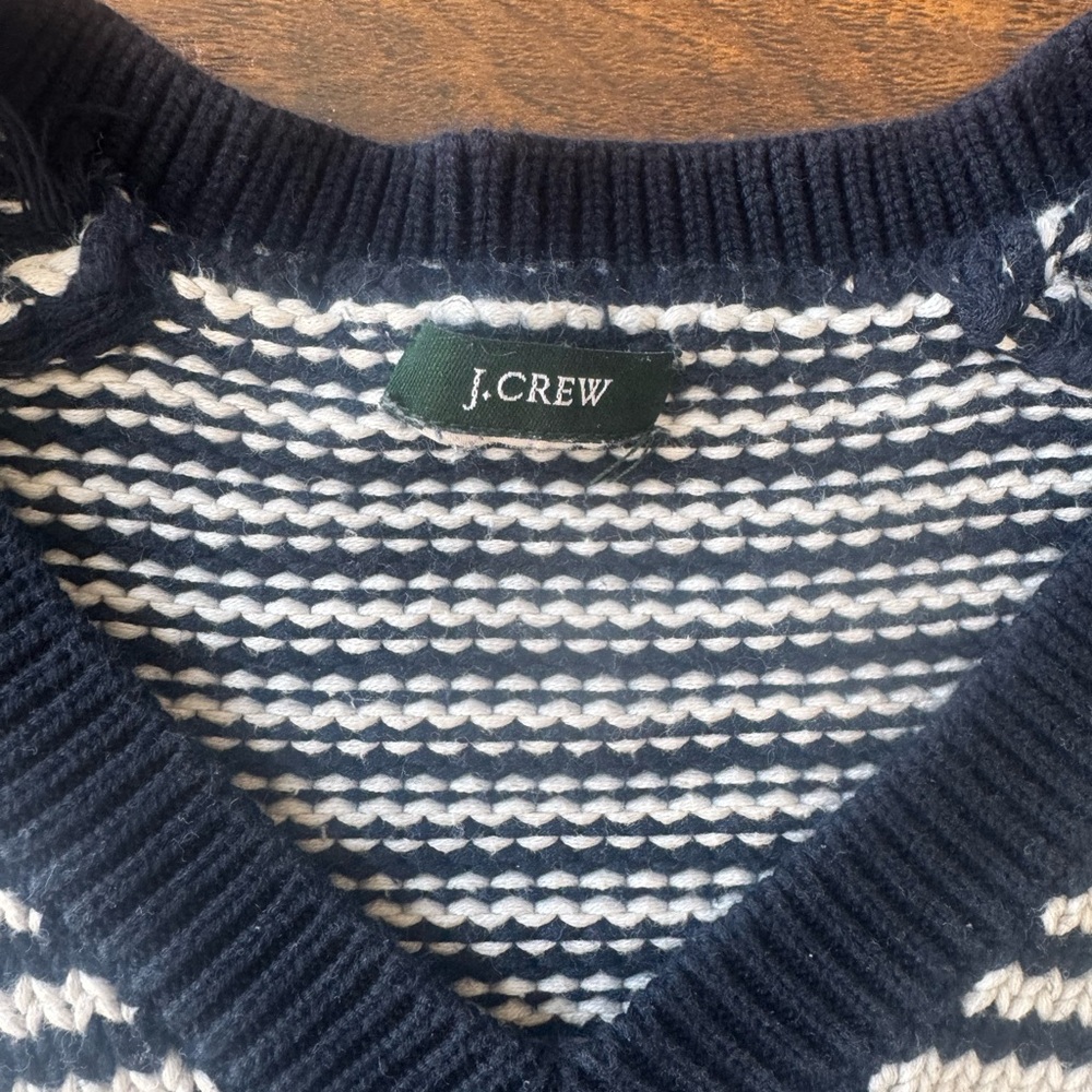 J. Crew Navy and White Knit Sweater - Picture 2 of 3